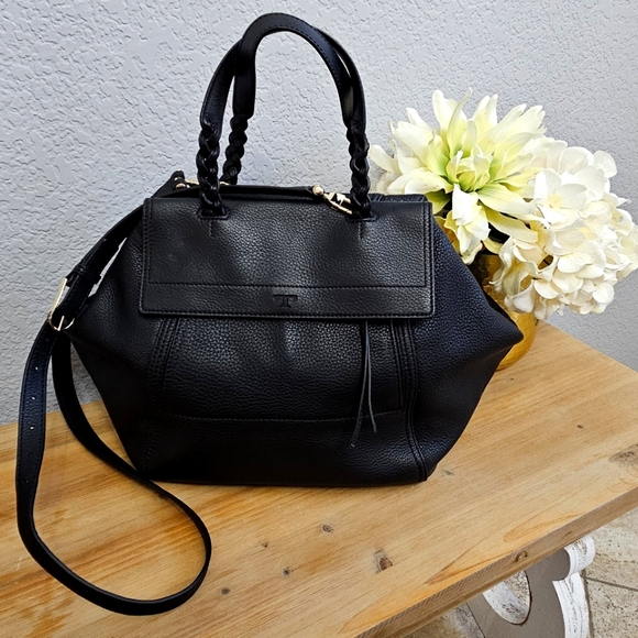 Tory Burch Halfmoon Large Leather Satchel - Picture 1 of 12